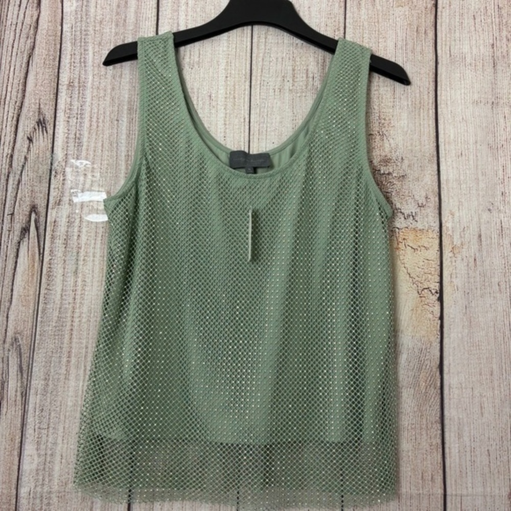 Anthropologie Sunday in Brooklyn womens Rhinestone Mesh Tank tops size XL - Picture 2 of 13